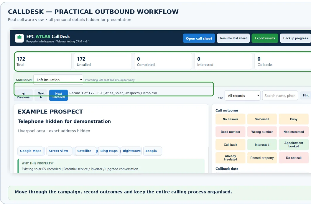 EPC Atlas CallDesk outbound workflow